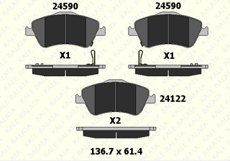 Kale Balata 24122 Toyota Corolla Uyumlu 07-12 / Auris 2007-2012 Dizel