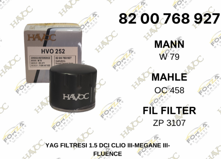 FLUENCE - CLİO III - MEGANE III 1.5 DCİ - 1.6 16V YAĞ FİLTRESİ